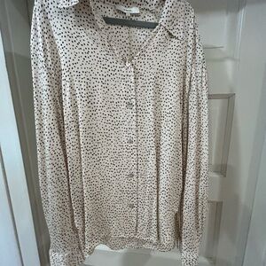 Vince Cream and Black Speckled Blouse